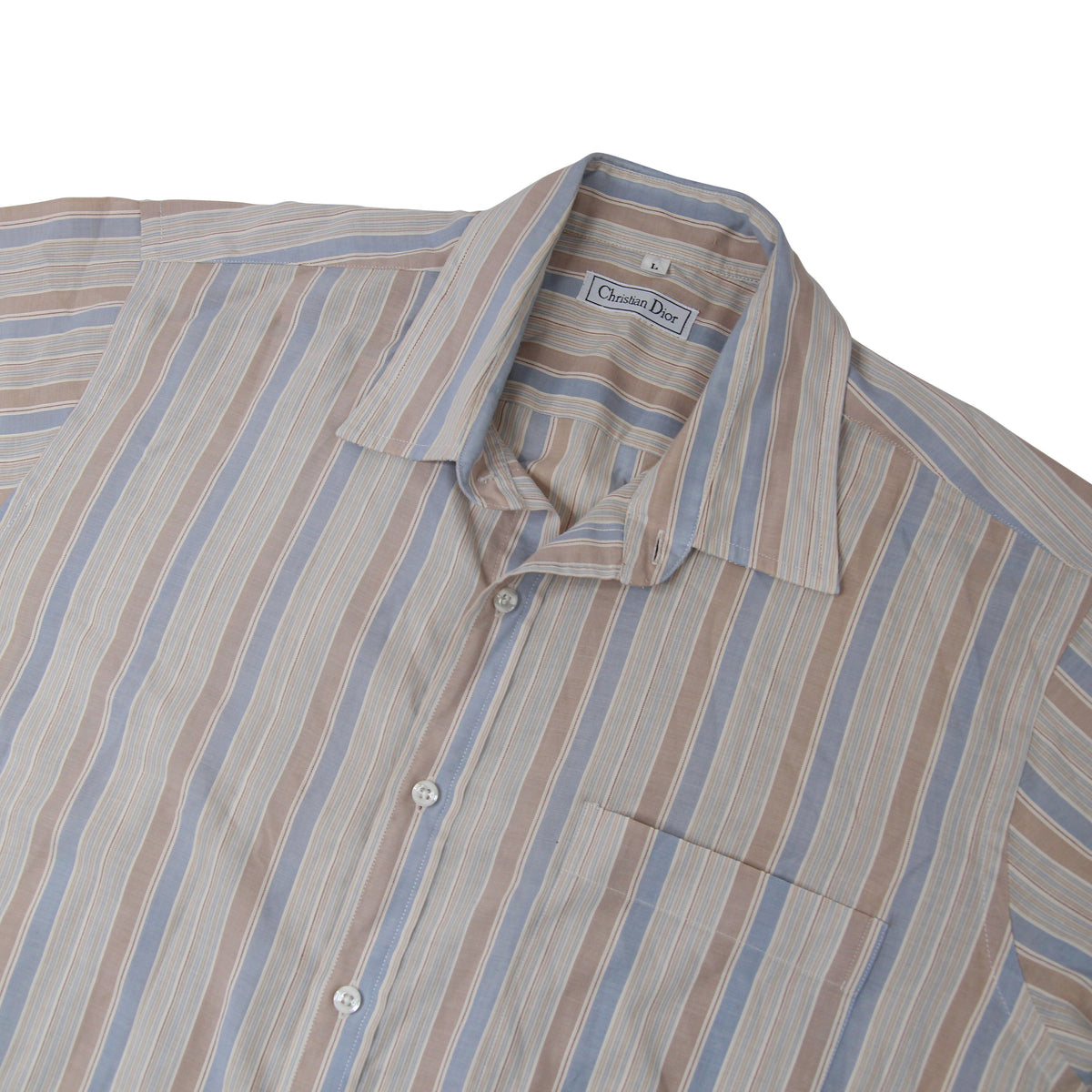 Vintage Christian Dior Sky Striped Monogram Button Up