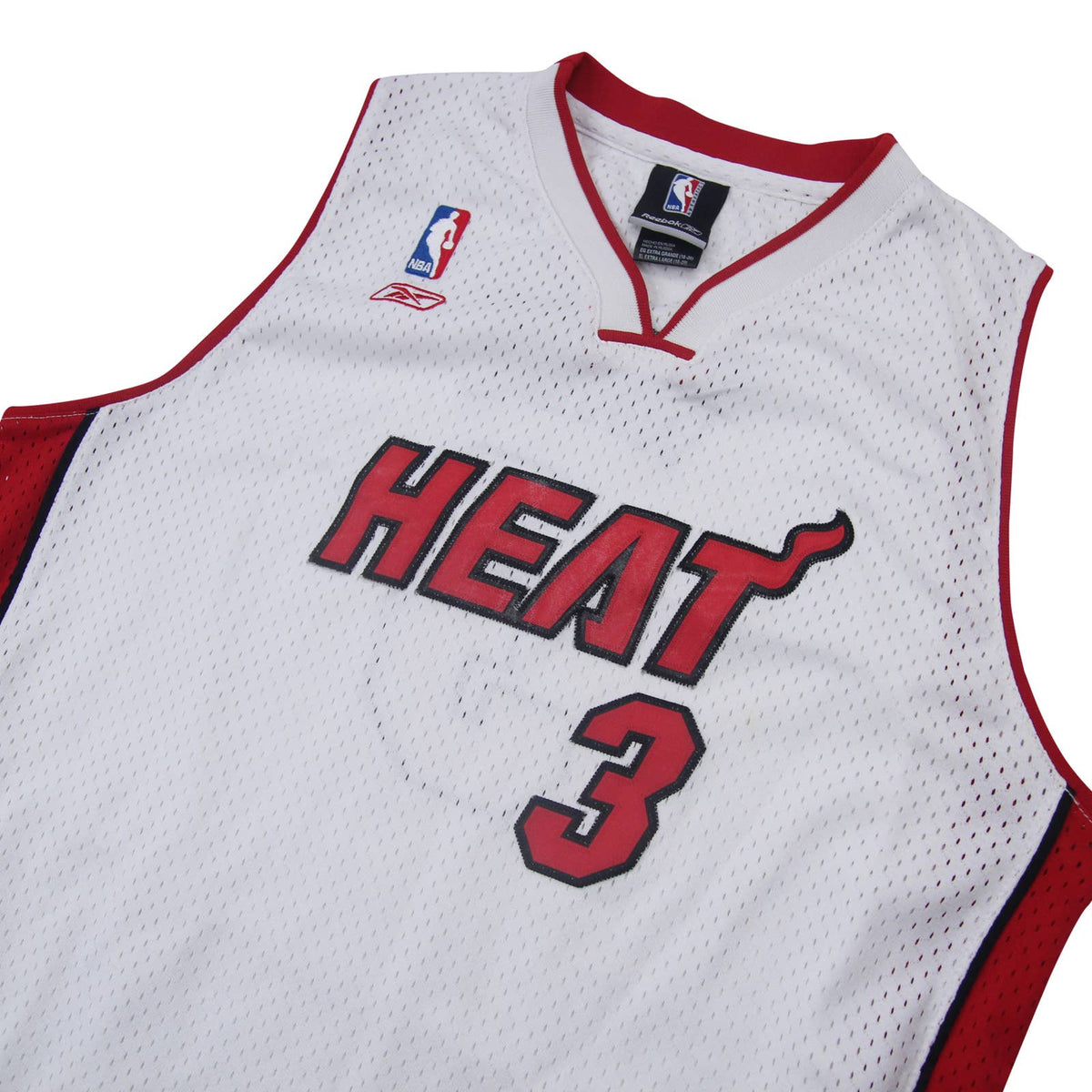 Reebok Authentic NBA Miami Heat Dwyane Wade 3 White Shinny Jersey