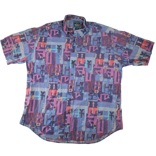 Vintage Woolrich Abstract Design Button Up Shirt - L