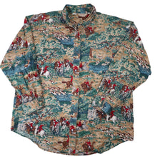Load image into Gallery viewer, Vintage Gotcha Covered Classic Fox Hunting Pattern Button Up Shirt - L