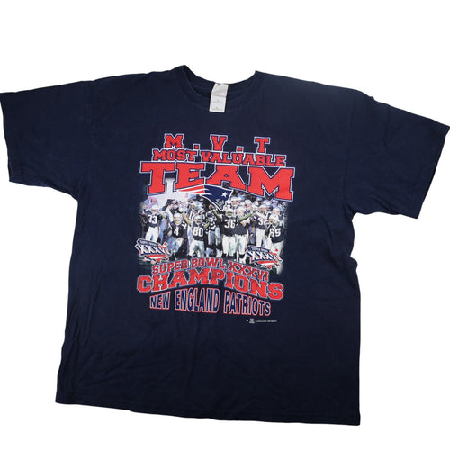 Vintage Y2k New England Patriots Superbowl Champions Graphic T Shirt - XL