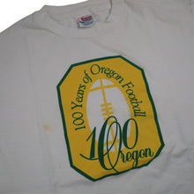 Load image into Gallery viewer, Vintage 90s University of Oregon 100 Year Football Anniversary Graphic T Shirt
