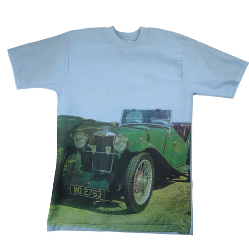 Vintage 70s JC Penney Photorealistic MG Automobile Graphic T Shirt - M