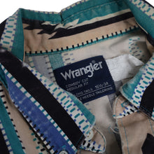 Load image into Gallery viewer, Vintage Wrangler Vertical Aztec Navajo Design Striped Western Shirt - L