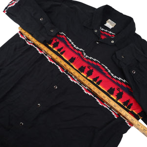 Vintage Express Riders Southwestern Cowboys Pearl Snap Down Shirt - XXL