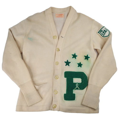 Vintage 50s Lettermans Award by HL Whiting Varsity Patch Cardigan Sweater - M