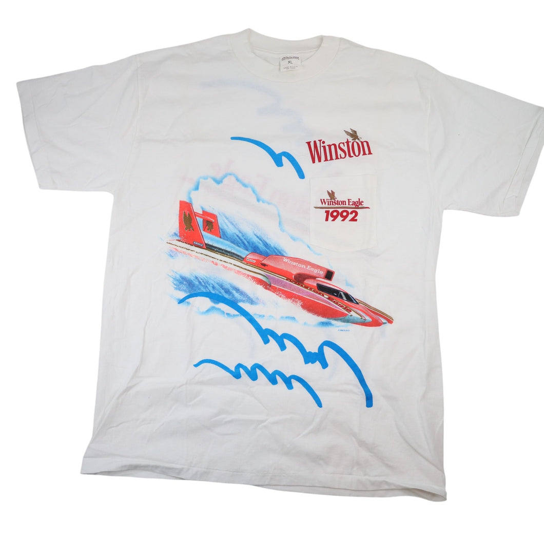 Vintage 1992 Winston Eagle Hydroplane Racing Graphic T Shirt - XL