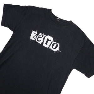 Vintage Y2k Zero Skateboards Graphic Spellout T Shirt - M