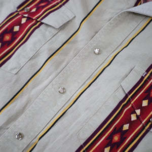 Vintage Wrangler Southwestern Print Pearl Snap Western Shirt - L