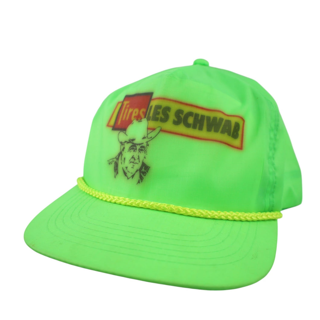 Vintage Les Schwab Tires Zipper Back Trucker Hat - OS