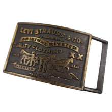 Load image into Gallery viewer, Vintage Levis Strauss Co. Classic Patch Brass Belt Buckle - 3.5&quot;