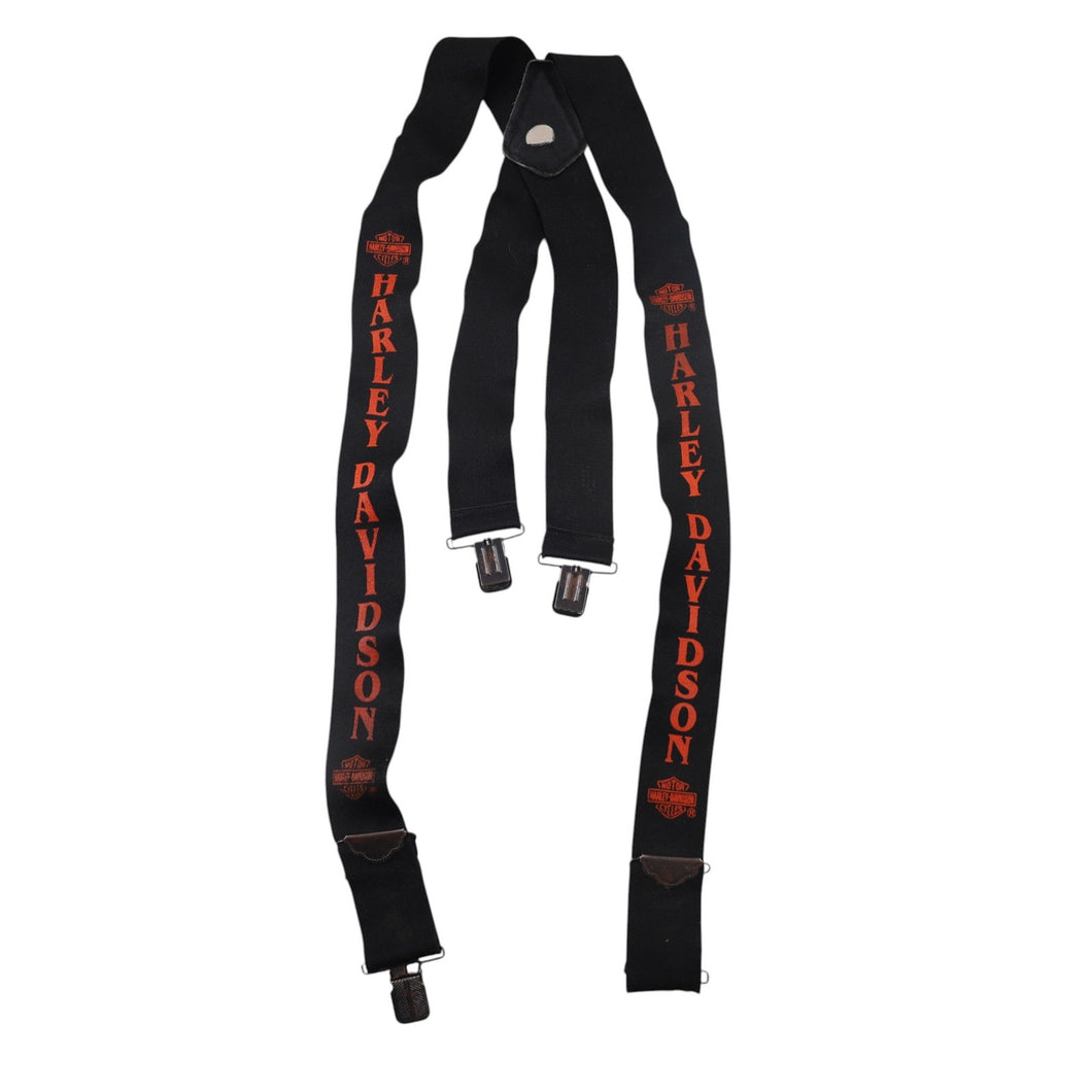 Vintage Harley Davidson Spellout Suspenders - OS