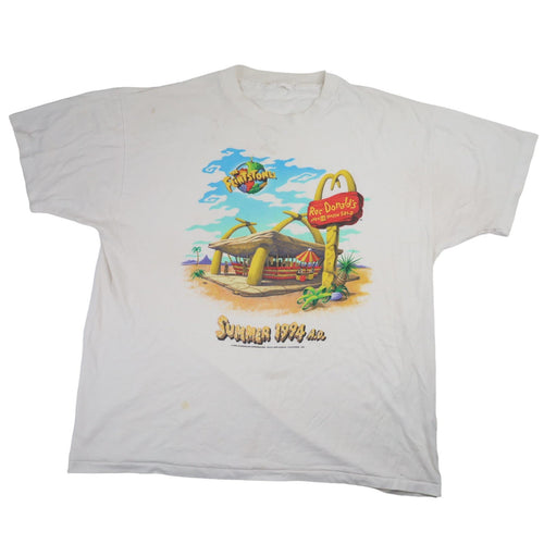 Vintage 1994 McDonalds x Flintstones Movie Graphic T Shirt - L