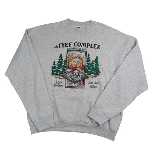 Vintage 1994 Wenatchee National Forest Tyee Complex Fire Sweatshirt - XL