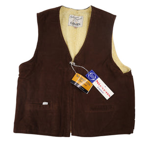 NWT True Vintage Grais Sherpa lined Suede Vest - L