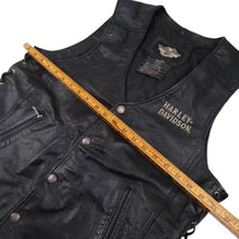 Load image into Gallery viewer, Vintage Harley Davidson Embroidered "Ride Free" Leather Vest - S