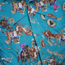 Load image into Gallery viewer, Vintage Wrangler Professional Rodeo Cowboys Assn Allover Print Button Up Shirt - XL