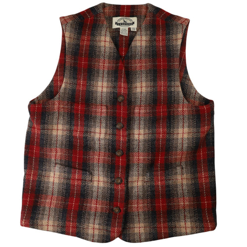 Vintage Eddie Bauer Legends Shadow Plaid Wool Vest - L