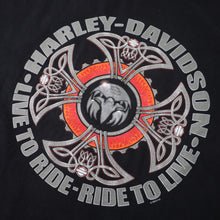 Load image into Gallery viewer, Vintage Y2k Harley Davidson Germany Tribal Flame Art Graphic T Shirt - XXL