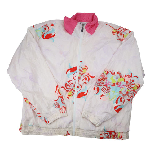 Vintage Sergio Tacchini Floral Print Allover Design Windbreaker Jacket - WMNS L