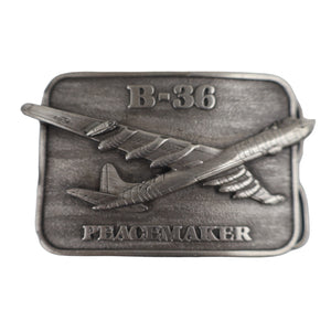 Vintage B-36 Peacemaker Pewter Belt Buckle - 3"