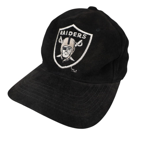 Vintage Raiders Football Suede Leather Snapback Hat - OS