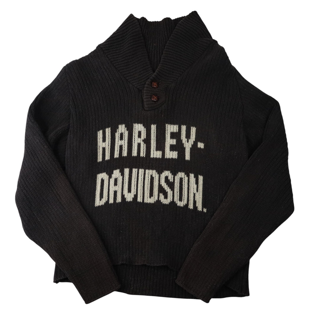 Vintage Harley Davidson Knit Spellout Cowl Sweater - WMNS M