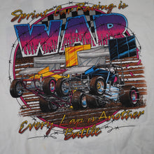 Load image into Gallery viewer, Vintage Manzanita Speedway Sprint Car Racing War Graphic T Shirt - L