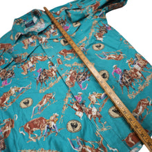 Load image into Gallery viewer, Vintage Wrangler Professional Rodeo Cowboys Assn Allover Print Button Up Shirt - XL