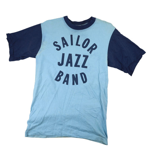 Vintage JC Penney Towncraft Sailor Jazz Band Graphic Baseball T Shirt - M