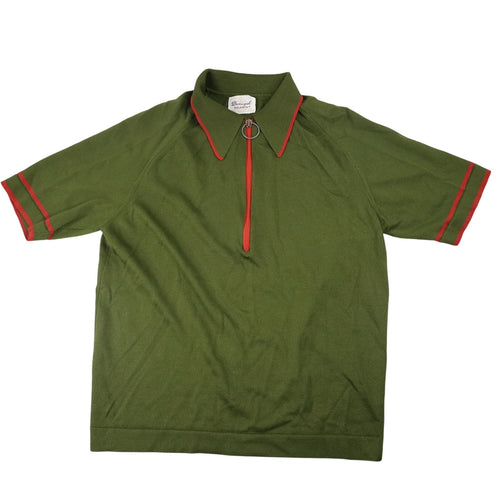 True Vintage 60s Donegal Coleseta Knit Zipper Polo Shirt - M