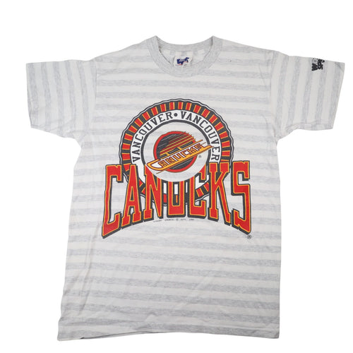 Vintage 90s Woody Sports Vancouver Canucks Hockey Graphic T Shirt - L