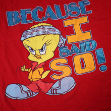 Load image into Gallery viewer, Vintage 90s Looney Tunes Tough Tweety Bird Glitter Graphic T Shirt - L