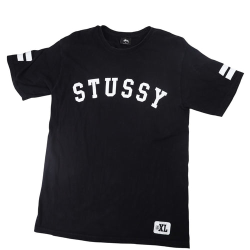 Vintage Y2k Stussy Jersey Style Spellout T Shirt - M