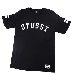 Vintage Y2k Stussy Jersey Style Spellout T Shirt - M
