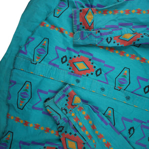 Vintage Wrangler Pastel Southwestern Print Brushpopper Button Up Shirt - XL