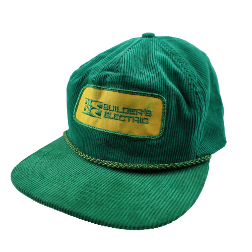 Vintage Builders Electric Patch Corduroy Zipper Back Trucker Hat - OS