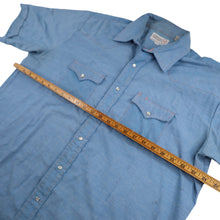 Load image into Gallery viewer, Vintage Sheplers Pearl Snap Down Light Denim Western Shirt - XL