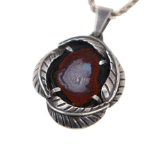 Load image into Gallery viewer, Vintage Artist GMV Sterling Silver Feather Druzy Quartz Geode Pendant - OS