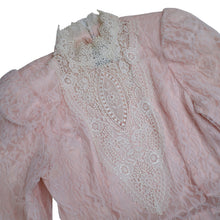 Load image into Gallery viewer, Vintage Gunne Sax  by Jessica McClintock Lace Over Pink Statin Dress - WMNS 9/10