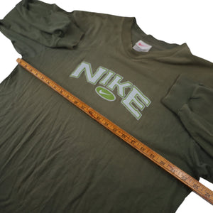 Vintage 90s Nike Spellout Mini Swoosh Long Sleeve Shirt - L