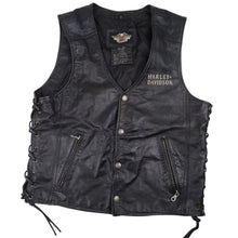 Load image into Gallery viewer, Vintage Harley Davidson Embroidered "Ride Free" Leather Vest - S