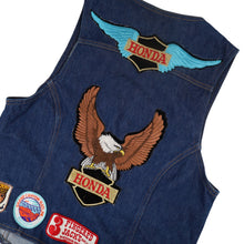 Load image into Gallery viewer, Vintage Wrangler Honda Motorcycle Patches Denim Vest - M