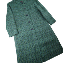 Load image into Gallery viewer, Vintage Pendleton Houndstooth Wool Satin Lined Overcoat - WMNS L