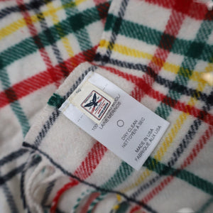 Pendleton Plaid Fringe %100 Wool Scarf - 72"x12"