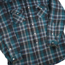Load image into Gallery viewer, Vintage Pendleton High Grade Western Wear Shadow Plaid Pearl Snap Wool Shirt - XLT