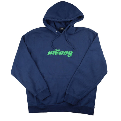 Vintage Stussy Embroidered Spellout Hoodie - L