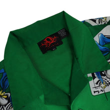 Load image into Gallery viewer, Vintage Y2k DC Clothing Polyester Joker Card Button Up Shirt - XL