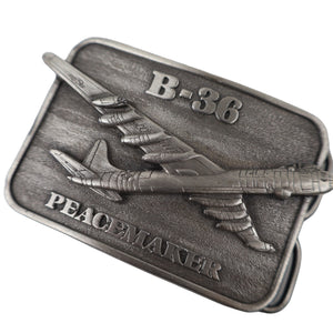 Vintage B-36 Peacemaker Pewter Belt Buckle - 3"