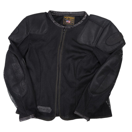 Vintage Vanson Leathers Mesh Armor Padded Riding Jacket - S
